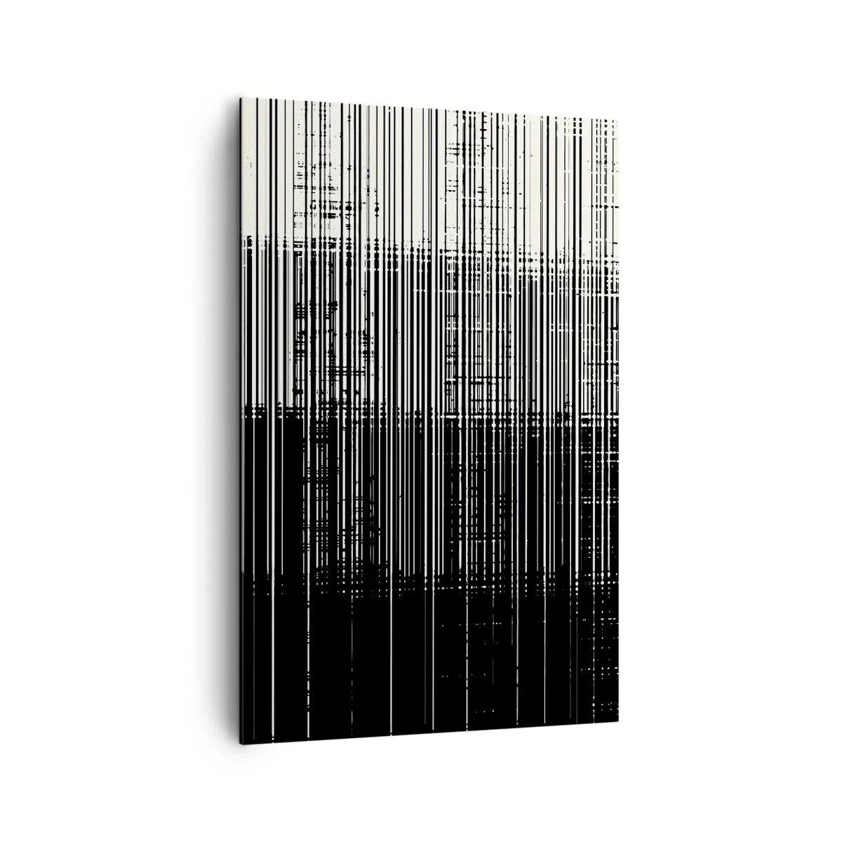 Quadro su tela - Stampe su Tela - Composizione astratta di linee in bianco e nero contrastanti - 80x120cm - Onde e vibrazioni - Decorazione murale moderna per soggiorno e camera da letto ARTTOR