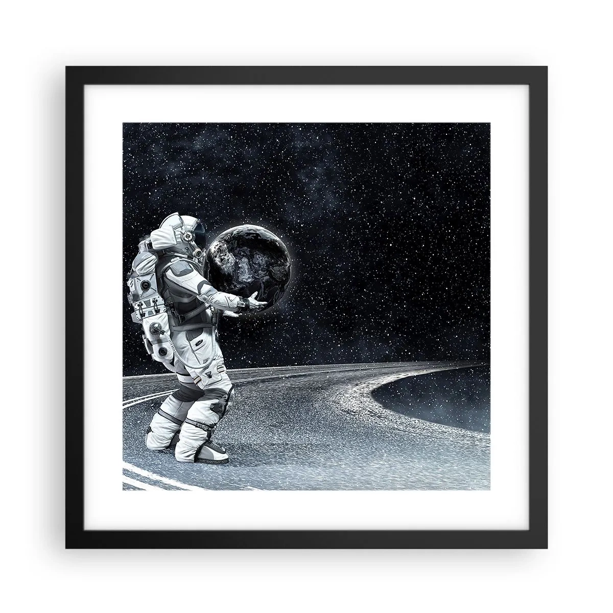 Poster in cornice nera - Sulla Via Lattea - 40x40 cm