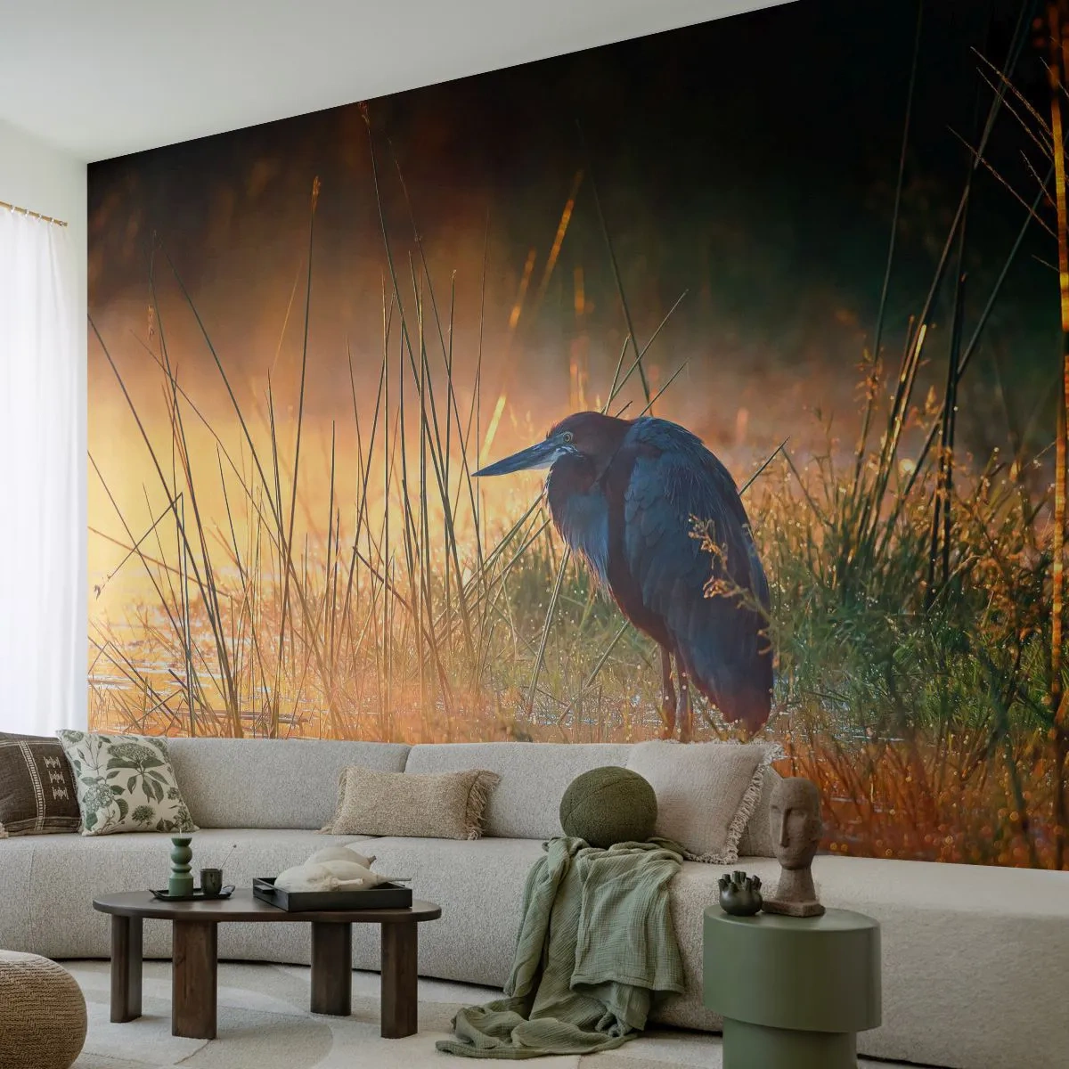 Fotomurali Premium Canvas - Basta con queste foto - Airone, Uccello, Natura - 500x350 cm