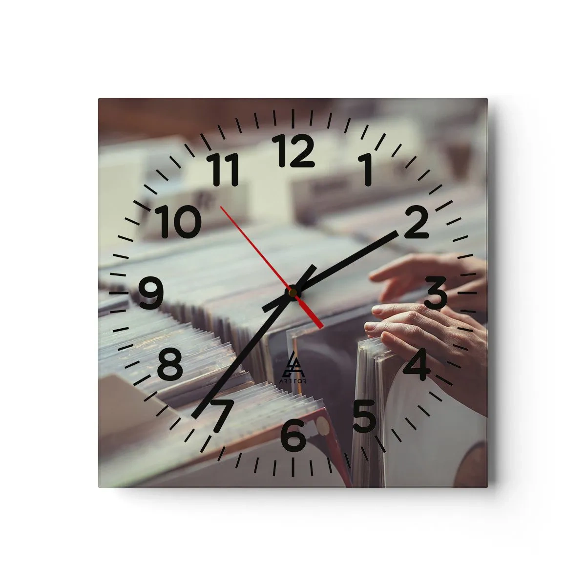 Orologio da parete - Orologio in Vetro - Alla ricerca di emozioni - 40x40 cm