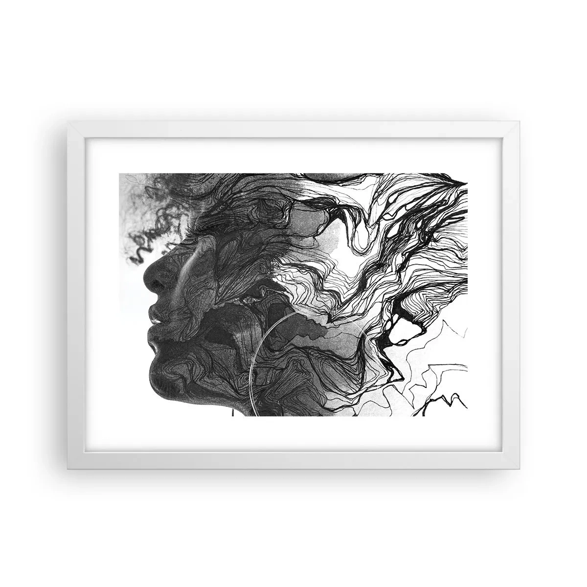 Poster in cornice bianca - Aggrovigliata nei sogni - 40x30 cm