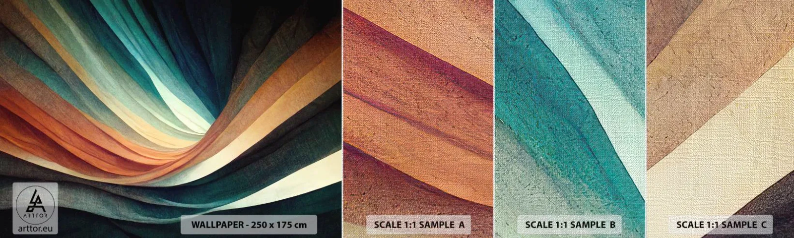 Campione di Fotomurale Premium Canvas - Intessuto di colore - Pezzo, Astrazione, Linee - 100x30 cm