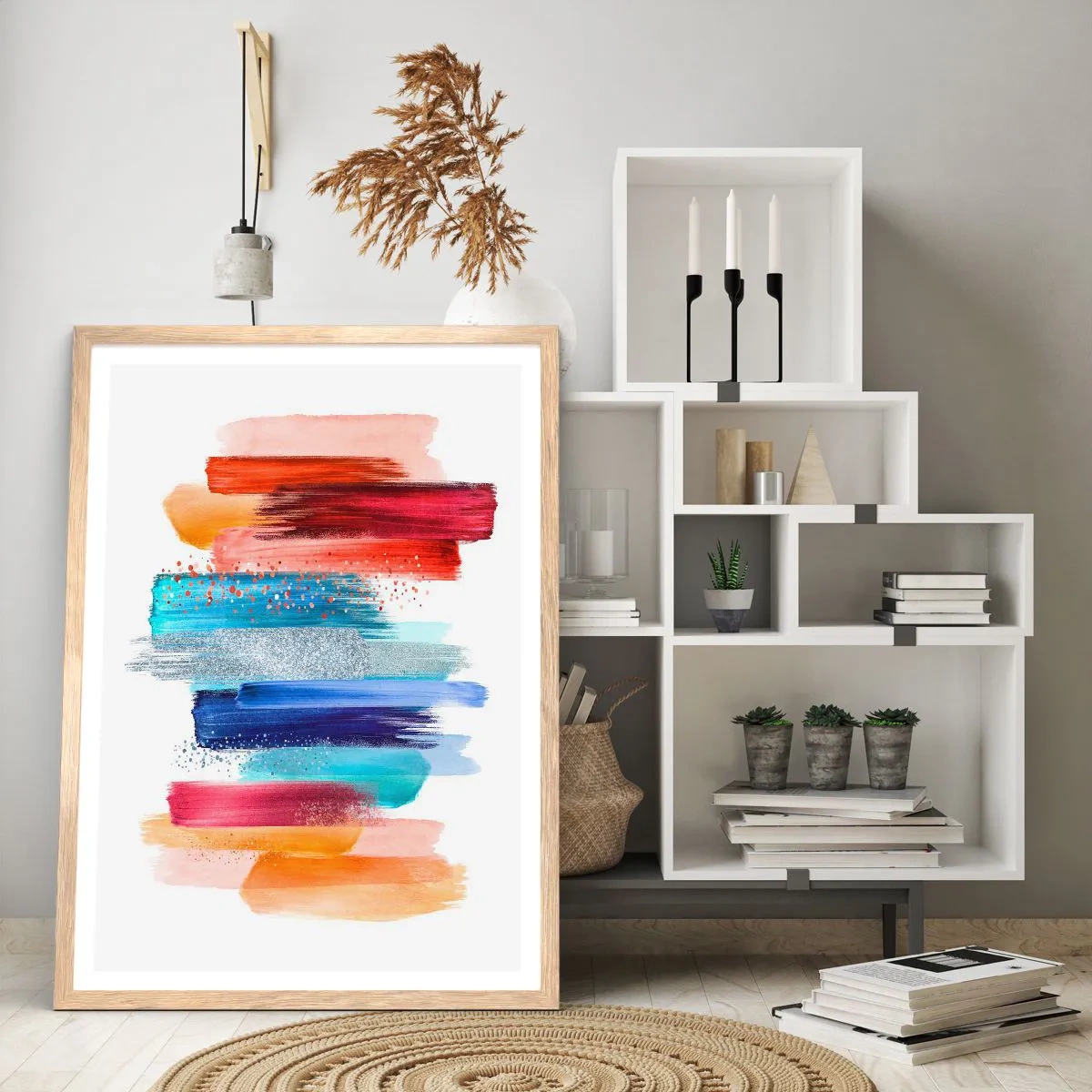 Poster in cornice rovere chiaro - In alto e in basso - 70x100 cm