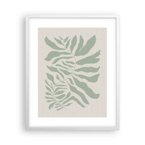 Poster in cornice bianca - Ramo smeraldo - 40x50 cm