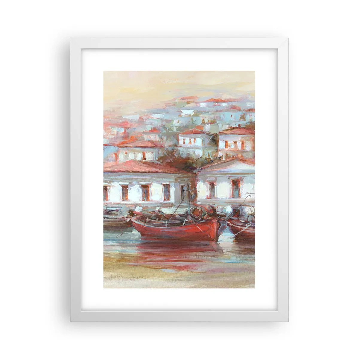 Poster in cornice bianca - Cittadina felice - 30x40 cm