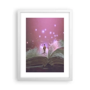 Poster in cornice bianca - Invito ad un altro mondo: leggi! - 30x40 cm