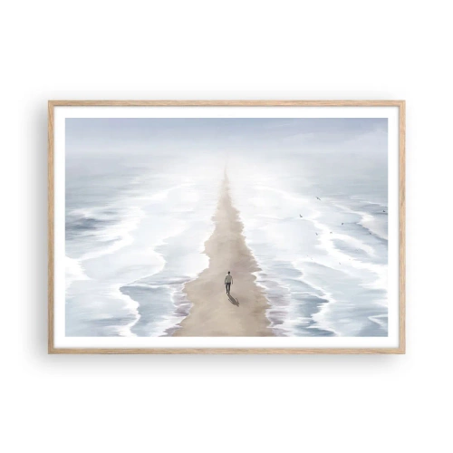 Poster in cornice rovere chiaro - Un futuro luminoso - 100x70 cm