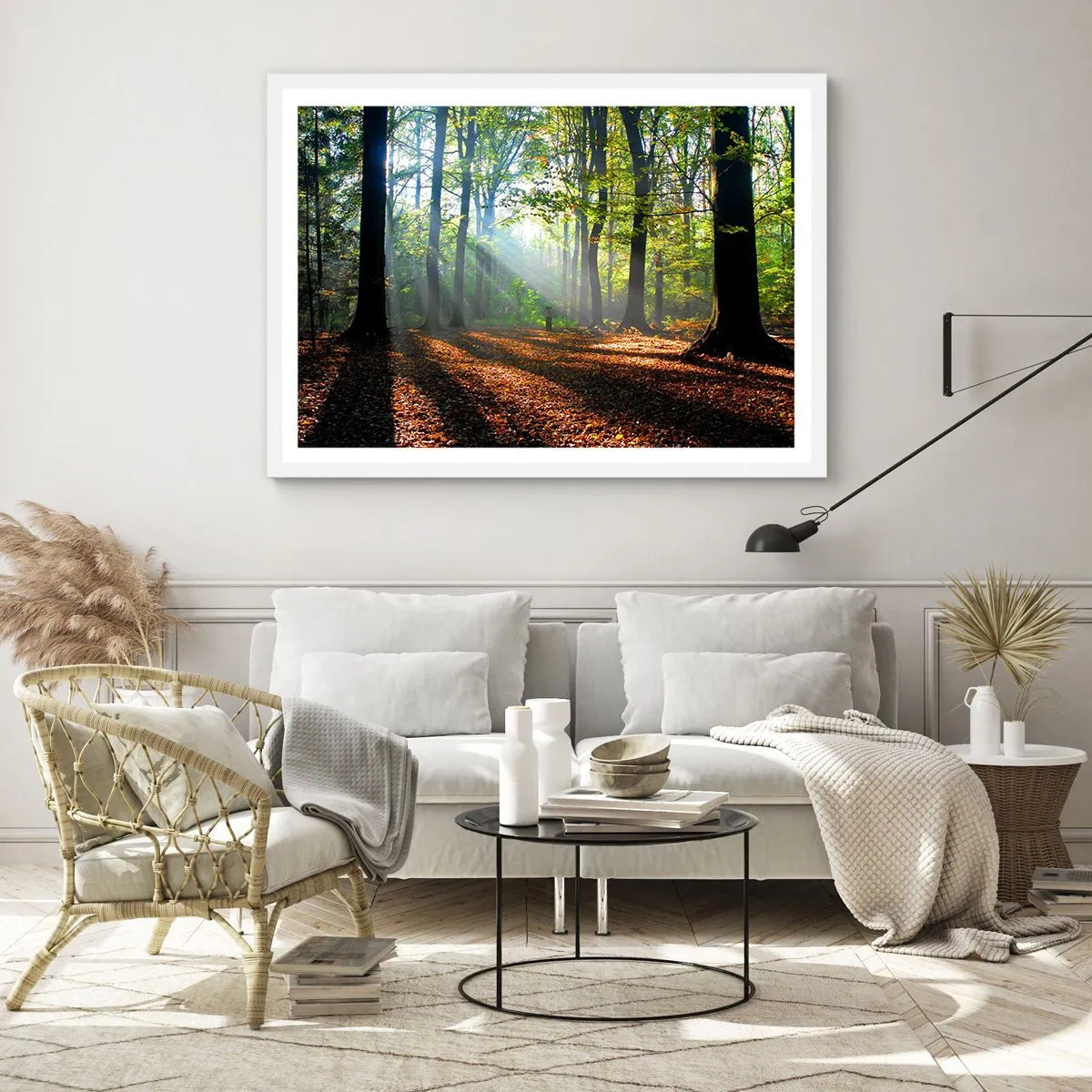 Poster in cornice bianca - Luci e ombre - 100x70 cm