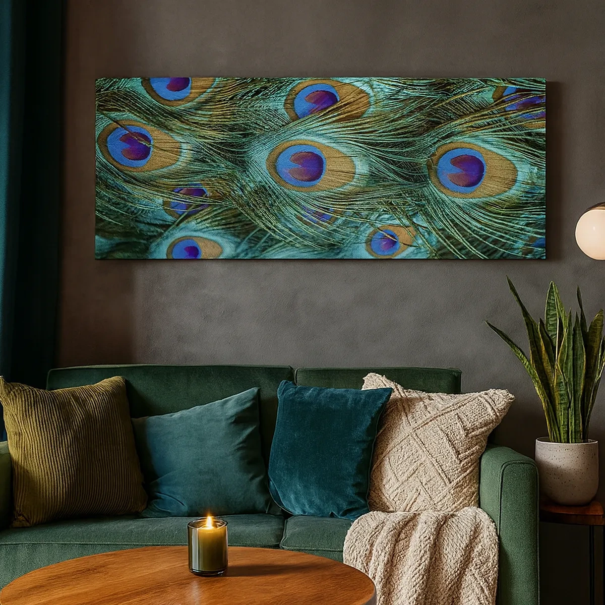 Quadro su tela - Stampe su Tela - Lo sguardo del pavone - 30x30 cm