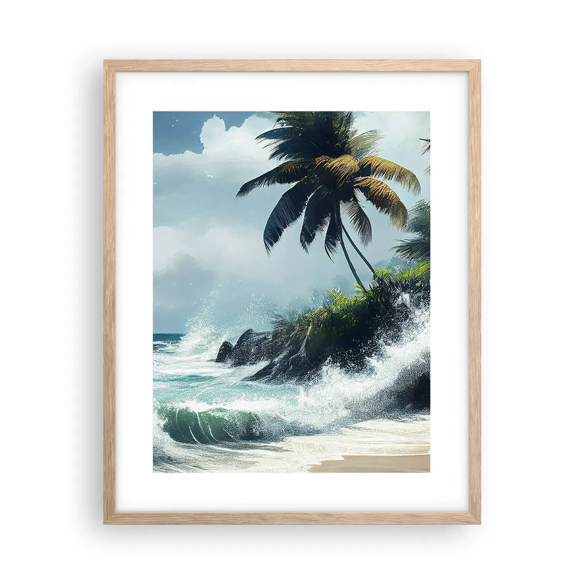Poster in cornice rovere chiaro - Sulla riva tropicale - 40x50 cm