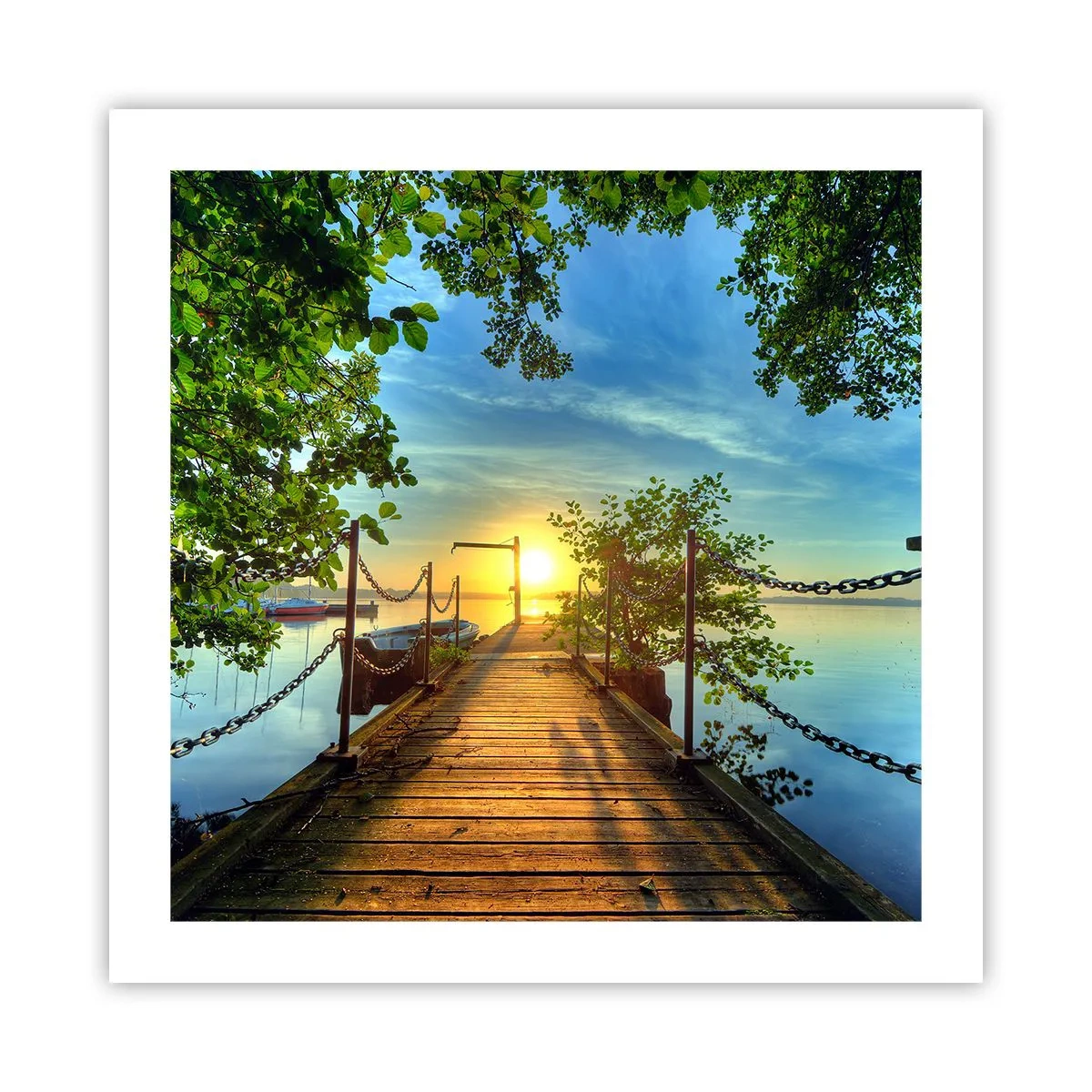 Poster - Tramonto sul lago - 50x50 cm