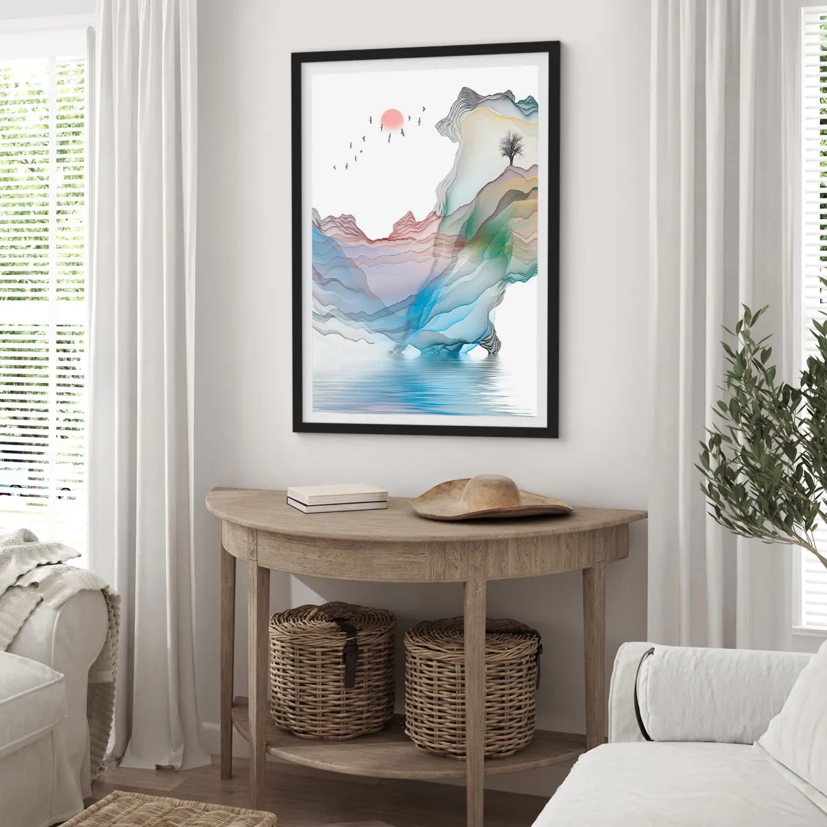 Poster in cornice nera - Verso i monti di cristallo - 70x100 cm