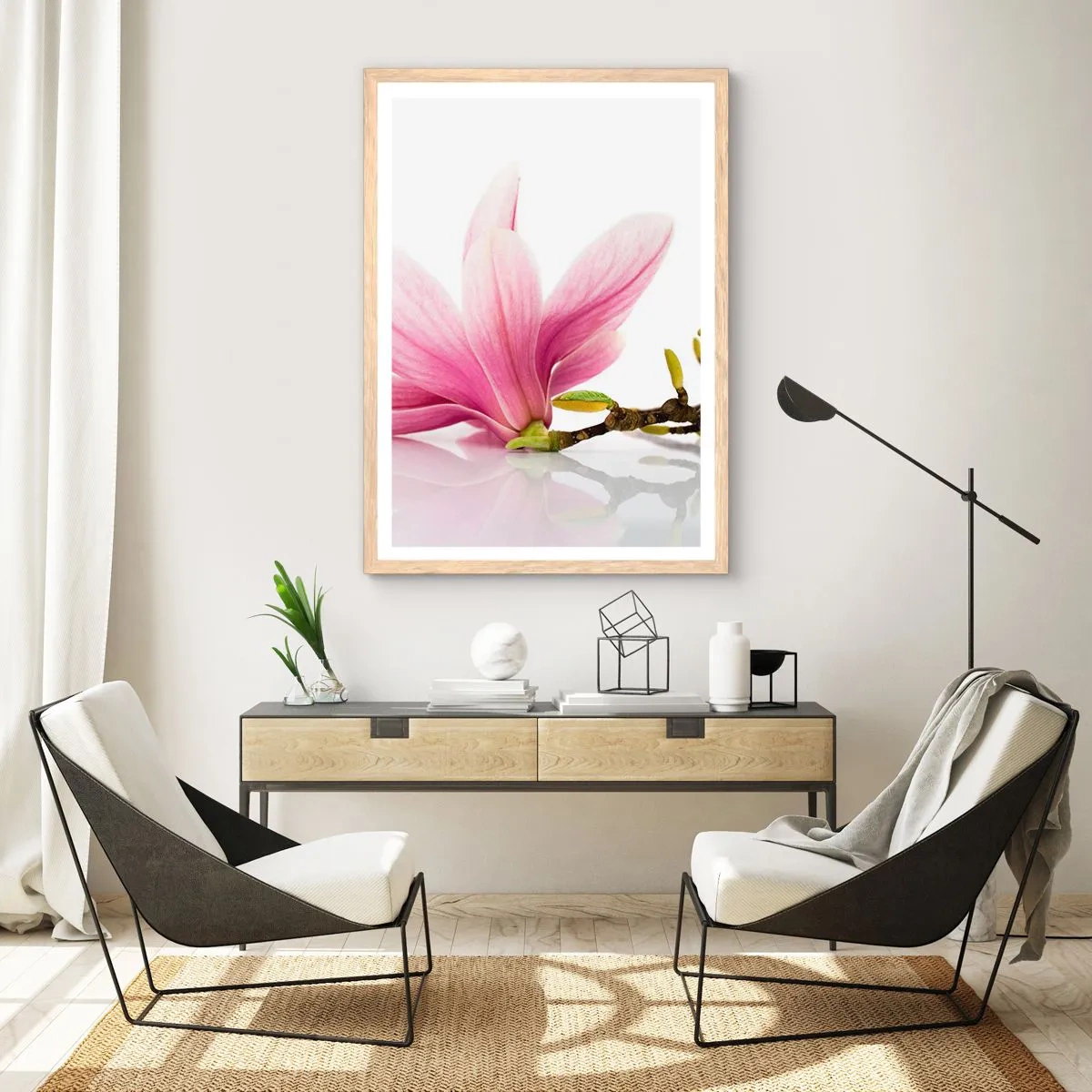 Poster in cornice rovere chiaro - Delicati come un soffio di primavera - 70x100 cm