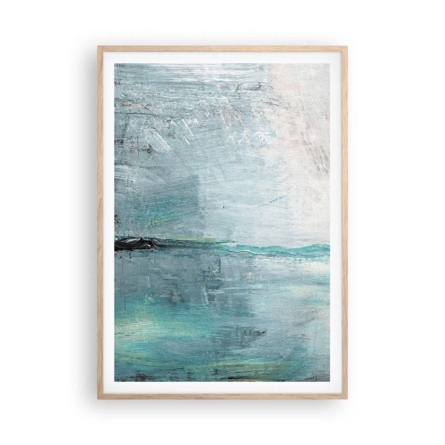 Poster in cornice rovere chiaro - Orizzonte nel blu - 70x100 cm