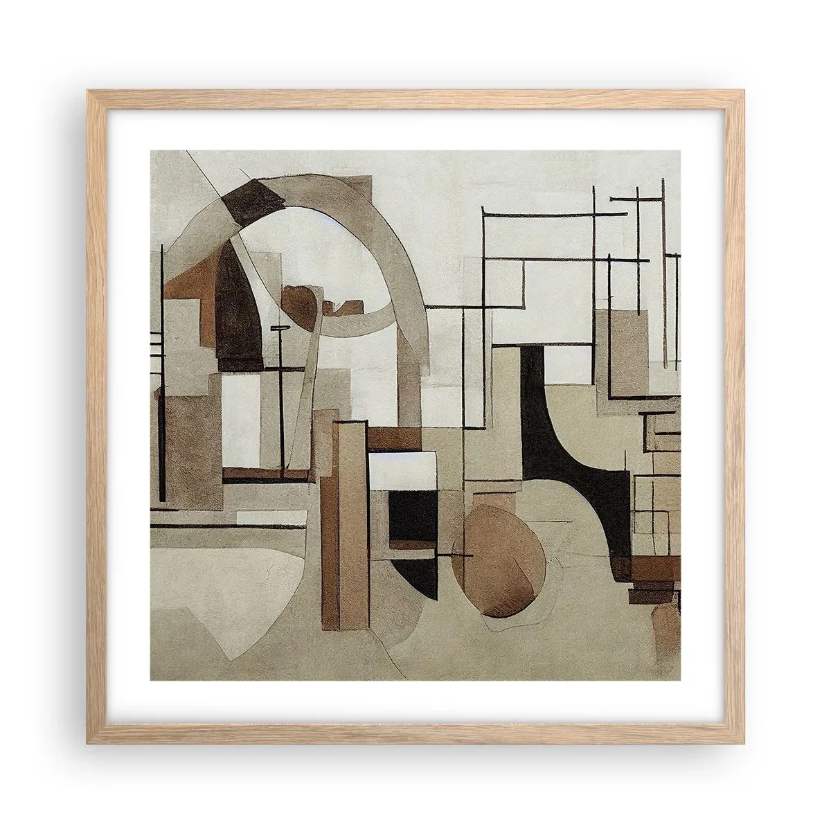 Poster in cornice rovere chiaro - Paesaggio urbano 2.0 - 50x50 cm