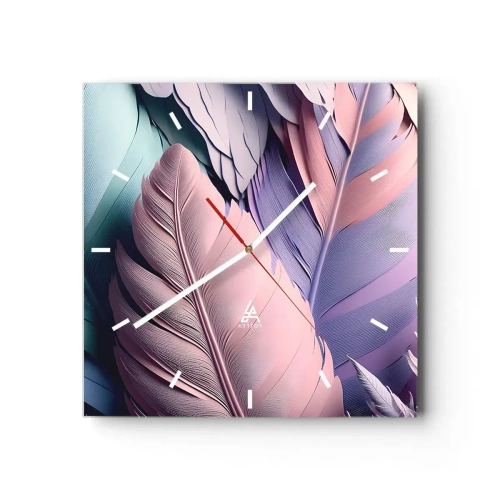 Orologio da parete - Orologio in Vetro - Eleganza per uccelli - 40x40 cm