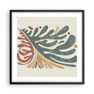 Poster in cornice nera - Foglia multicolore - 50x50 cm