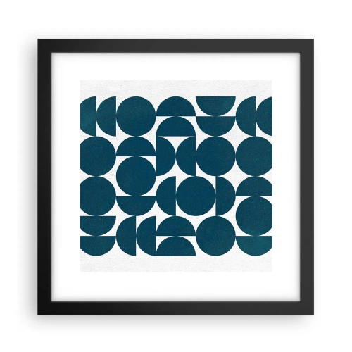 Poster in cornice nera - Cerchi e semicerchi - 30x30 cm