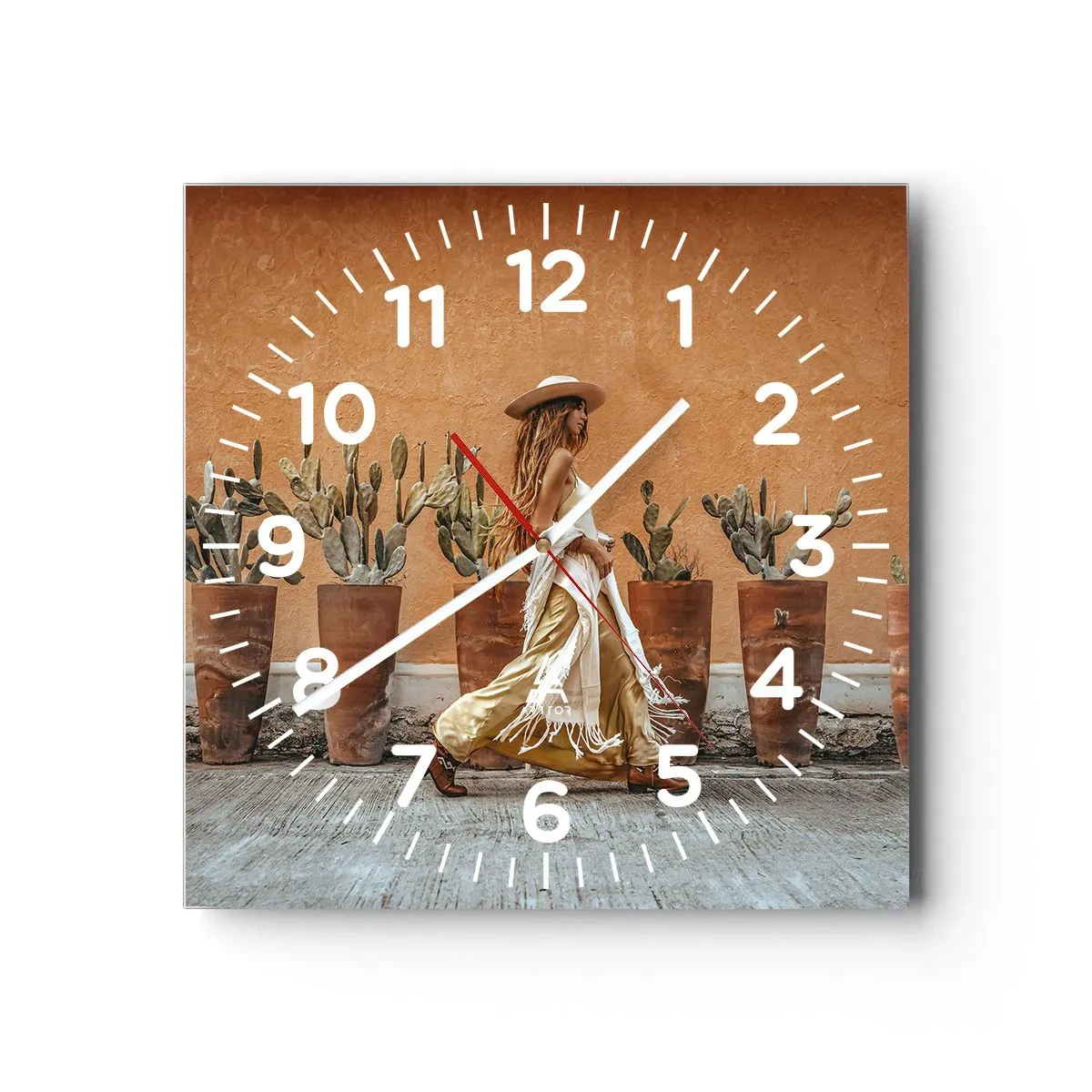 Orologio da parete - Orologio in Vetro - In stile hippy - 40x40 cm
