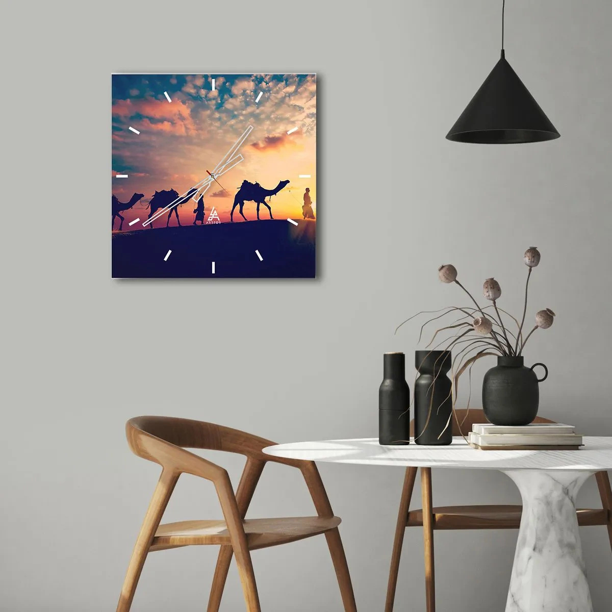 Orologio da parete - Orologio in Vetro - Il misterioso spirito d'oriente - 30x30 cm