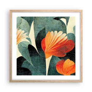 Poster in cornice rovere chiaro - Caldo dei tropici e fresco del verde - 50x50 cm