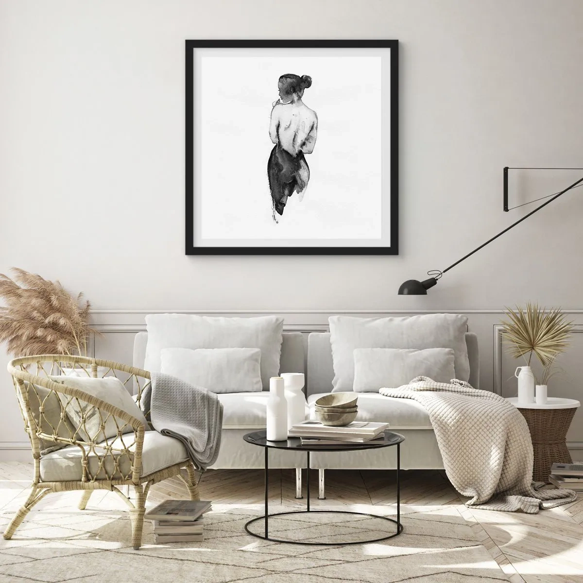 Poster in cornice nera - Accanto a lei il mondo scompare - 30x30 cm