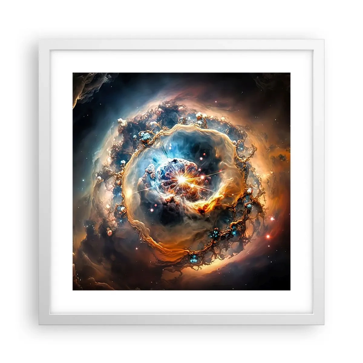 Poster in cornice bianca - L'inizio - 40x40 cm