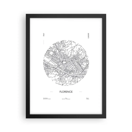 Poster in cornice nera - Anatomia di Firenze - 30x40 cm