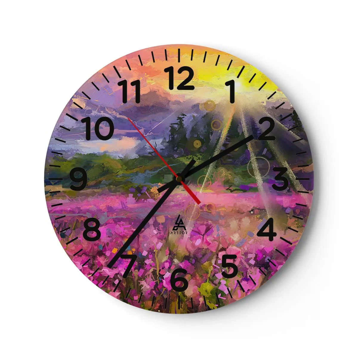 Orologio da parete - Orologio in Vetro - Nella valle sotto la cura del sole - 30x30 cm