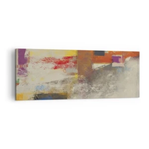 Quadro su tela - Stampe su Tela - Astrazione colorata con forme geometriche - 140x50cm - Geometria dei colori - Decorazione murale moderna per soggiorno e camera da letto ARTTOR