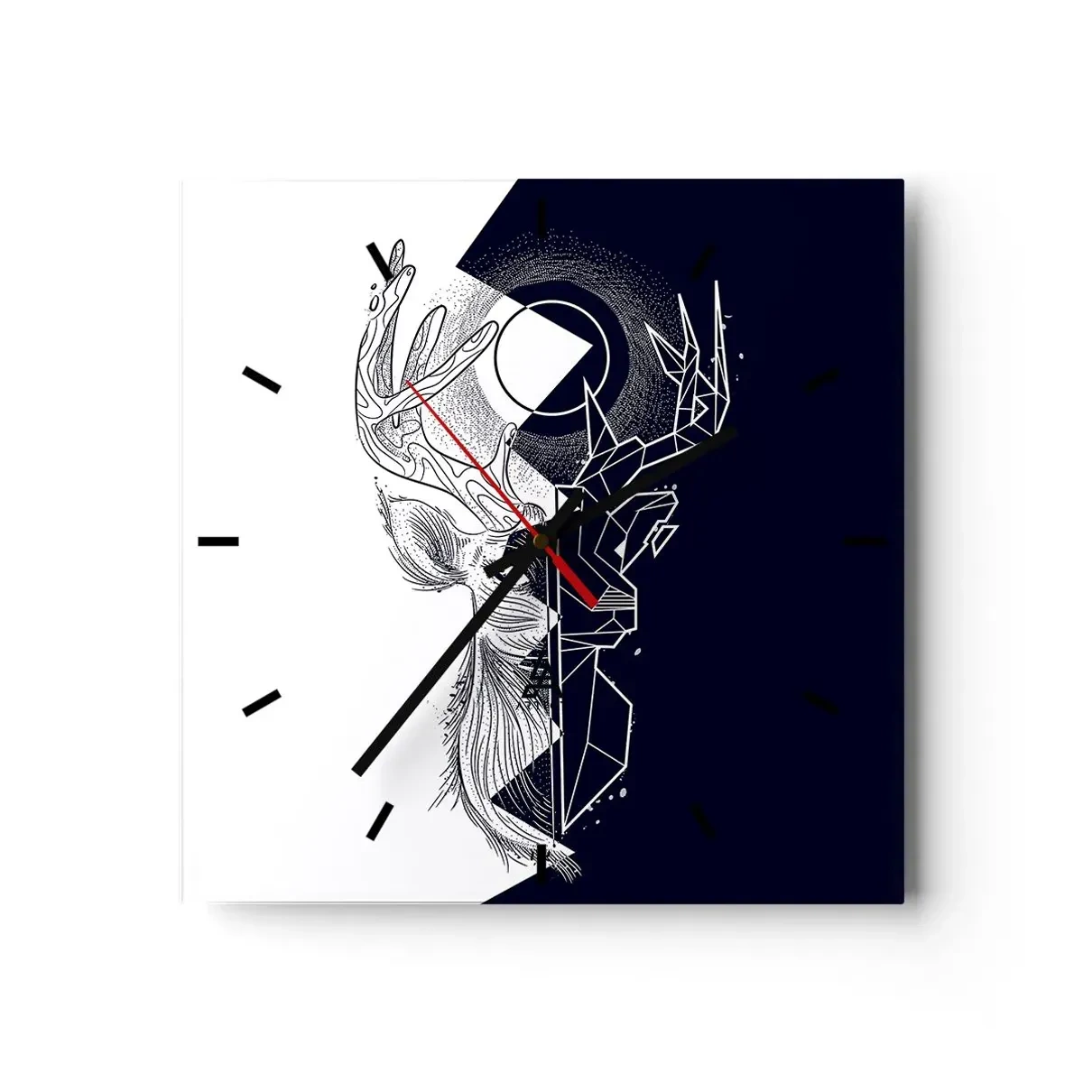 Orologio da parete - Orologio in Vetro - Lotta e unità degli opposti - 40x40 cm