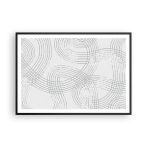 Poster in cornice nera - Un motivo sottile con linee intrecciate in tonalità chiare - 100x70cm - Non vi è una via diritta - Decorazione murale moderna per soggiorno e camera da letto ARTTOR