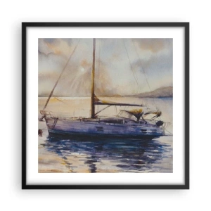 Poster in cornice nera - La sera nel golfo - 50x50 cm