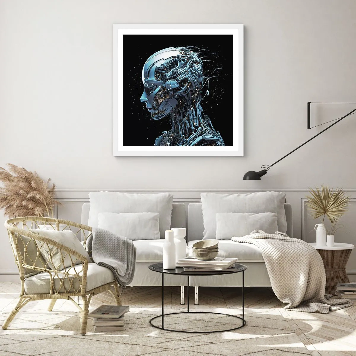 Poster in cornice bianca - La tecnologia è donna - 40x40 cm