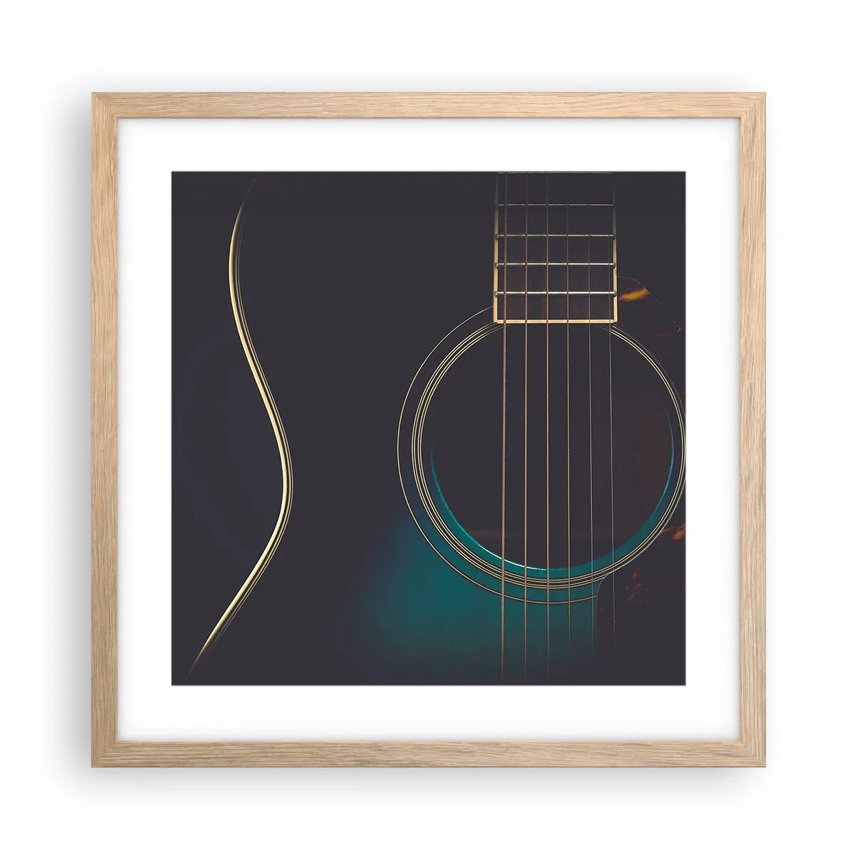 Poster in cornice rovere chiaro - L'attimo prima del suono - 40x40 cm