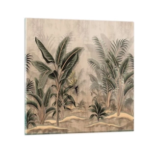 Quadro su vetro - Incisione in stile coloniale - 40x40 cm