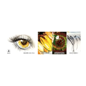 Campione di Fotomurale Adesivo Deluxe Sticker - Uno sguardo caldo come l'estate - Astrazione, Grafica, Occhio - 100x30 cm