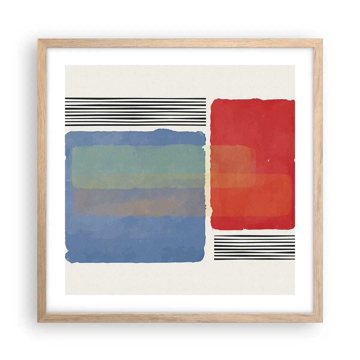 Poster in cornice rovere chiaro - Spirito e lettera della geometria - 50x50 cm