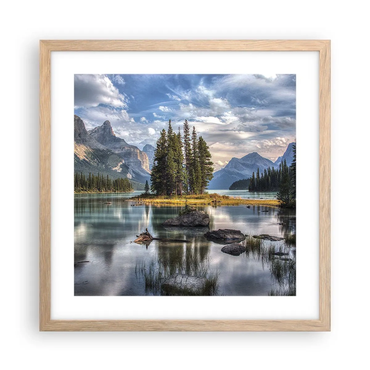 Poster in cornice rovere chiaro - Sulle acque grandi e limpide...  - 40x40 cm