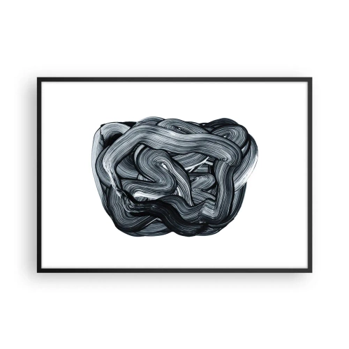 Poster in cornice nera - Composizione astratta in tonalità di grigio - 100x70cm - Non è così semplice - Decorazione murale moderna per soggiorno e camera da letto ARTTOR