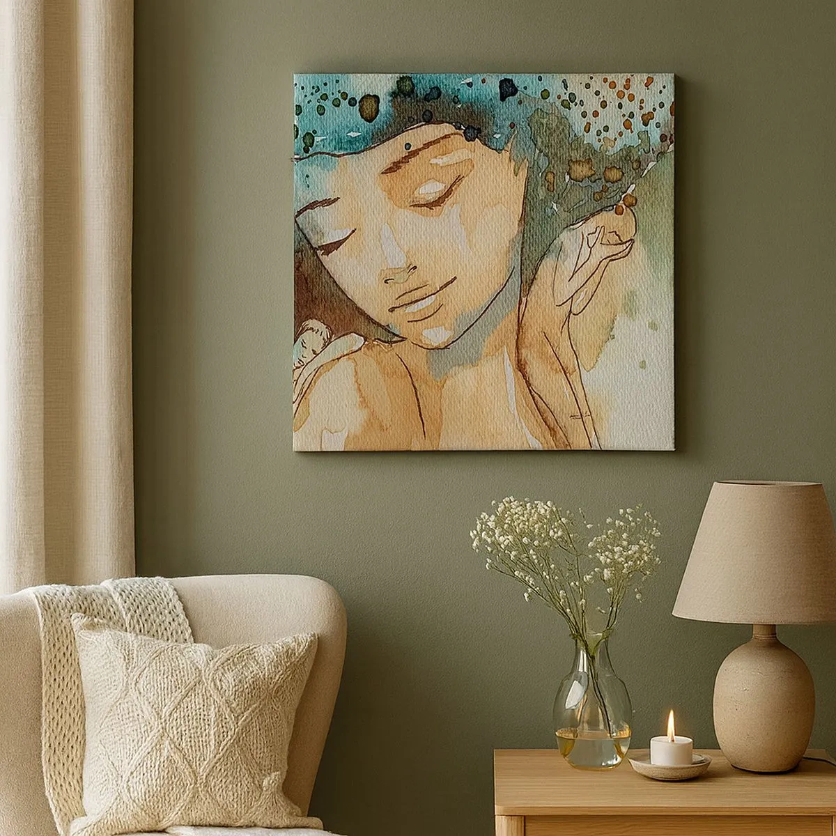 Quadro su tela - Stampe su Tela - Lady in blue - 30x30 cm