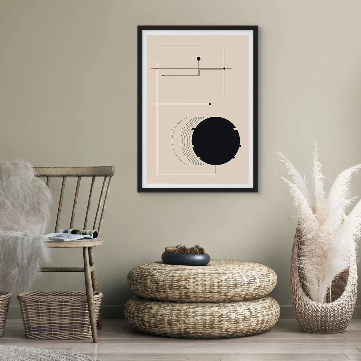 Poster in cornice nera - Composizione elastica e dinamica - 61x91 cm
