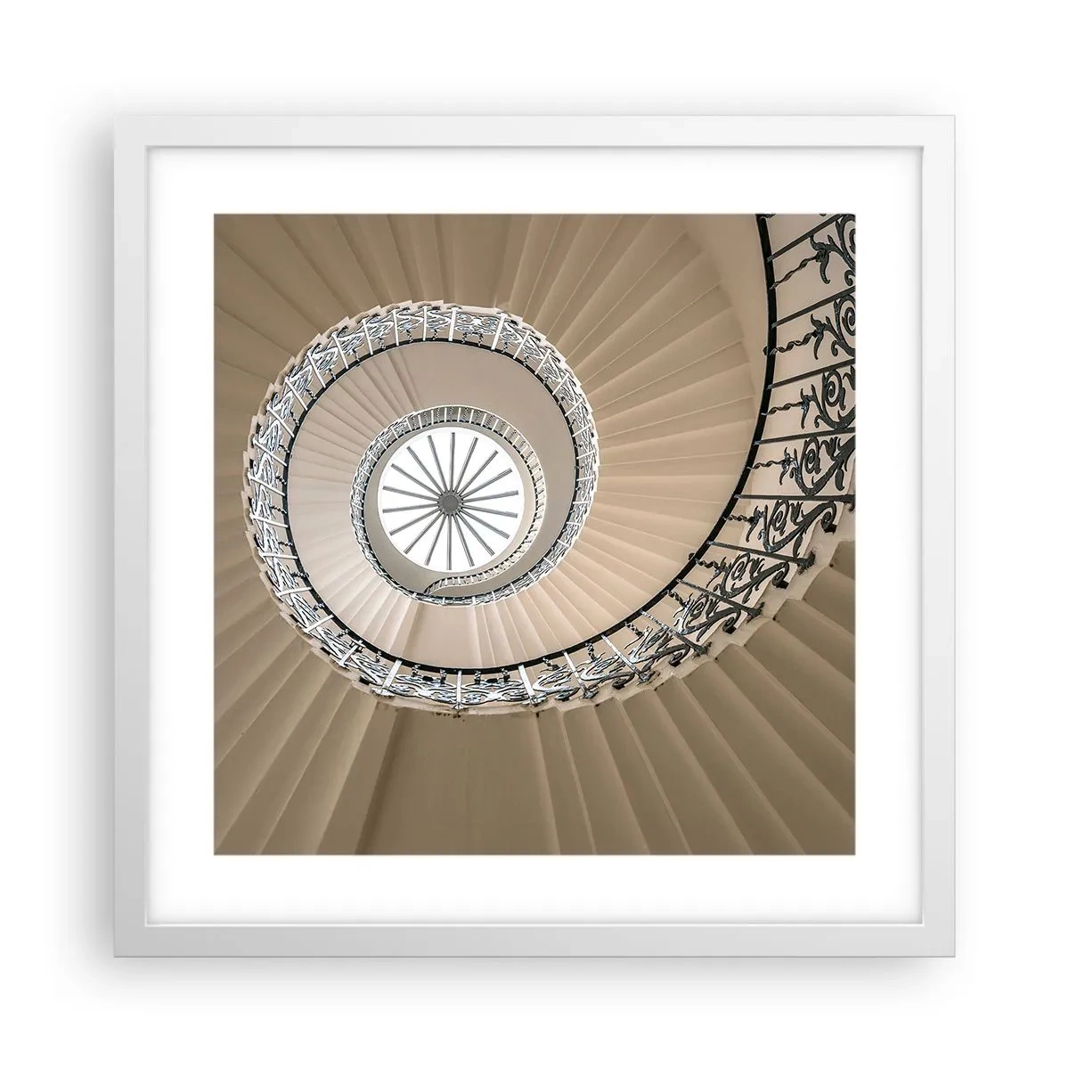 Poster in cornice bianca - Al centro della chiocciola - 40x40 cm