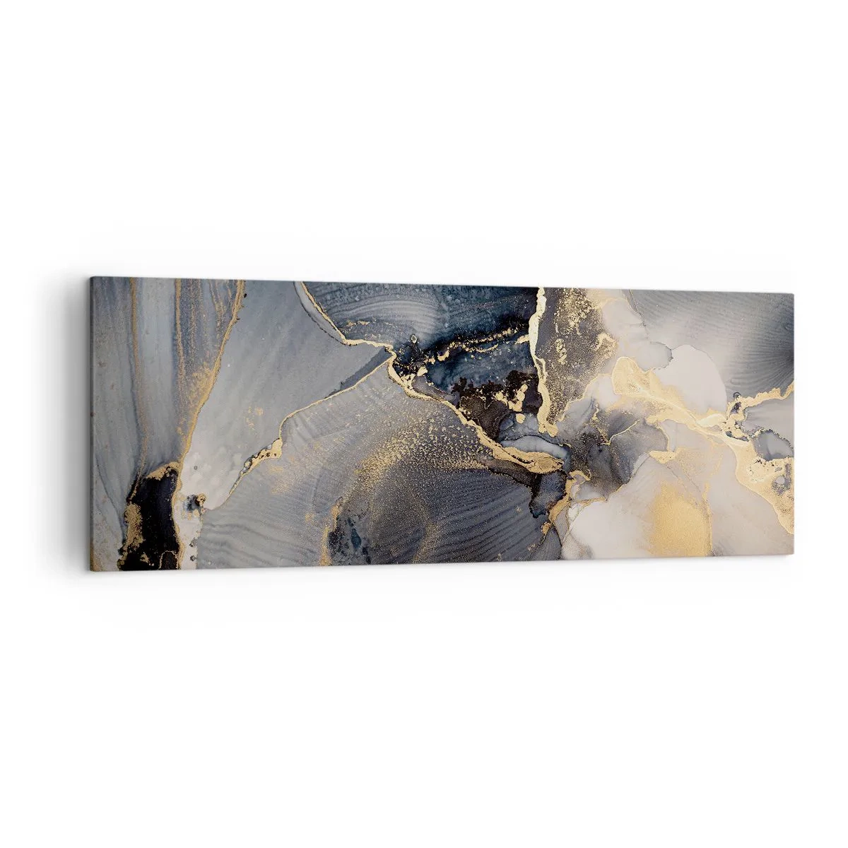 Quadro su tela - Stampe su Tela - Astratto oro e grigio su tela - 140x50cm - Vita di pietra - Decorazione murale moderna per soggiorno e camera da letto ARTTOR