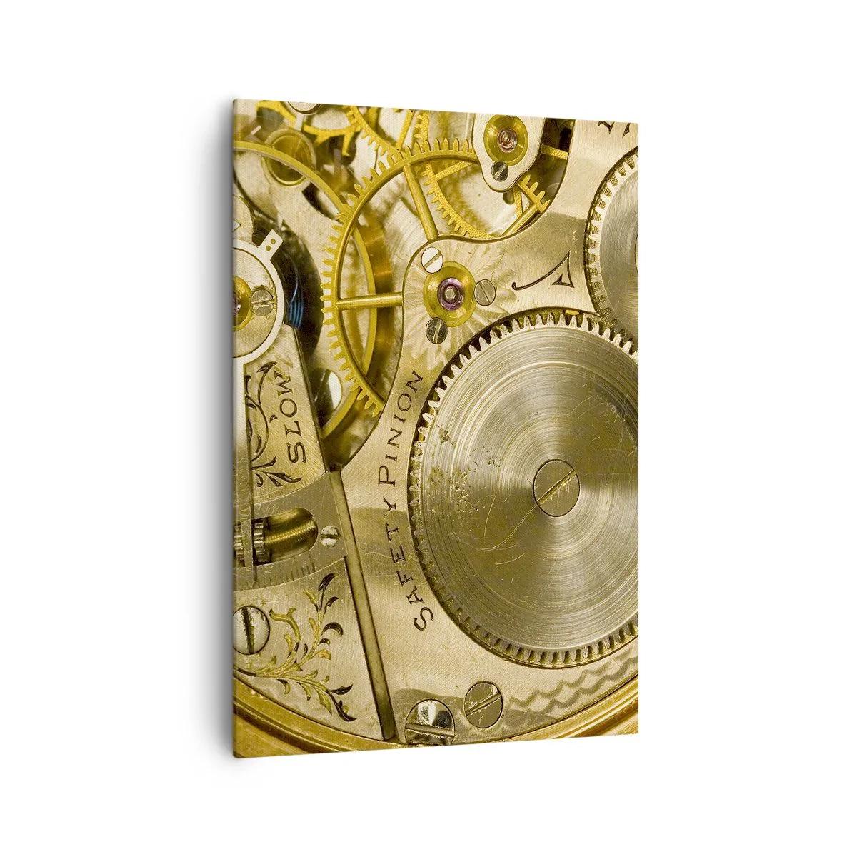 Quadro su tela - Stampe su Tela - Meccanismo dell'orologio con ingranaggi e dettagli visibili - 70x100cm - Stare al passo coi tempi - Decorazione murale moderna per soggiorno e camera da letto ARTTOR