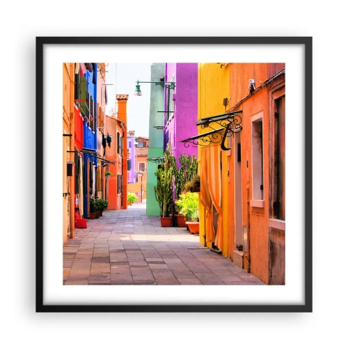 Poster in cornice nera - Angolo multicolore - 50x50 cm