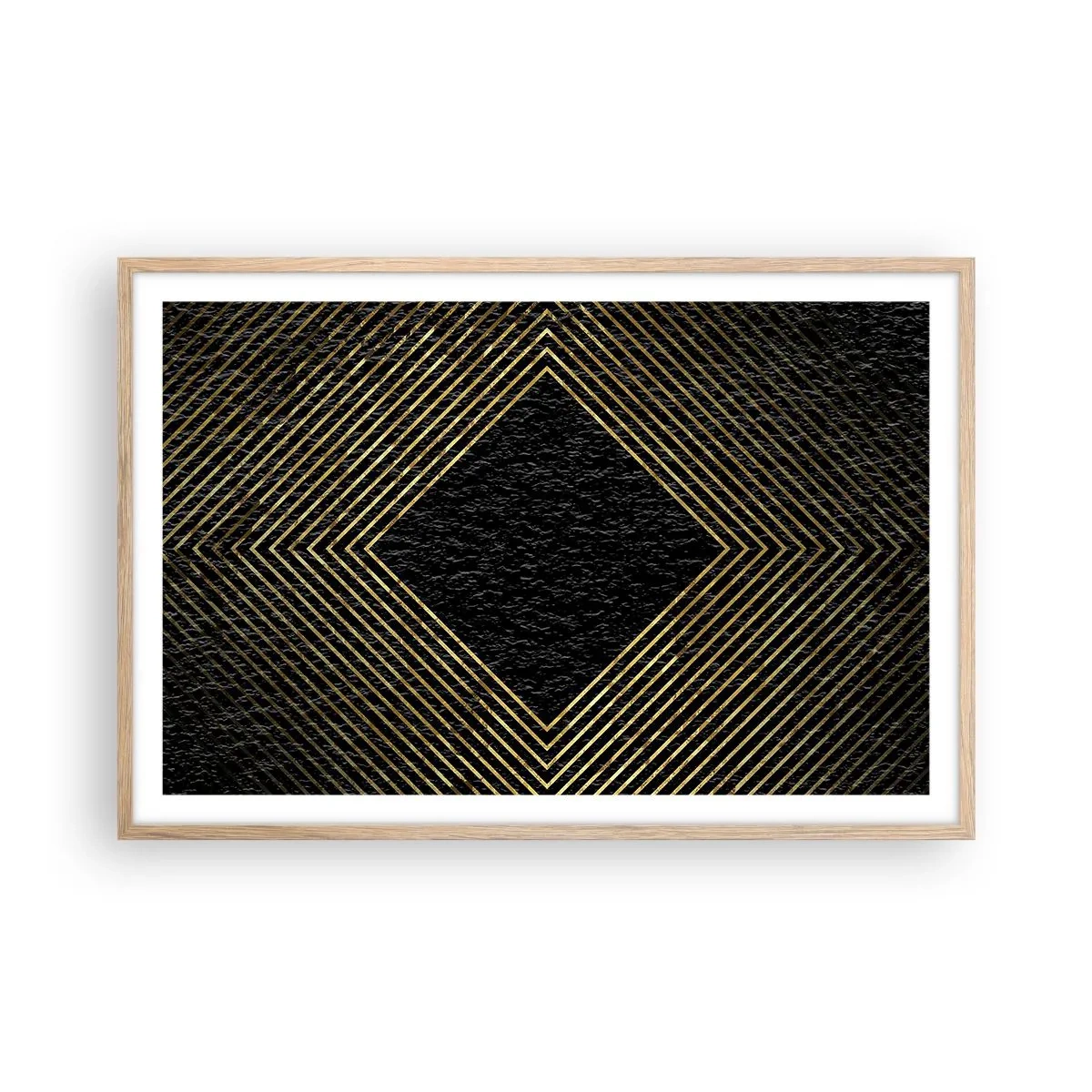 Poster in cornice rovere chiaro - Geometria in stile glamour - 91x61 cm
