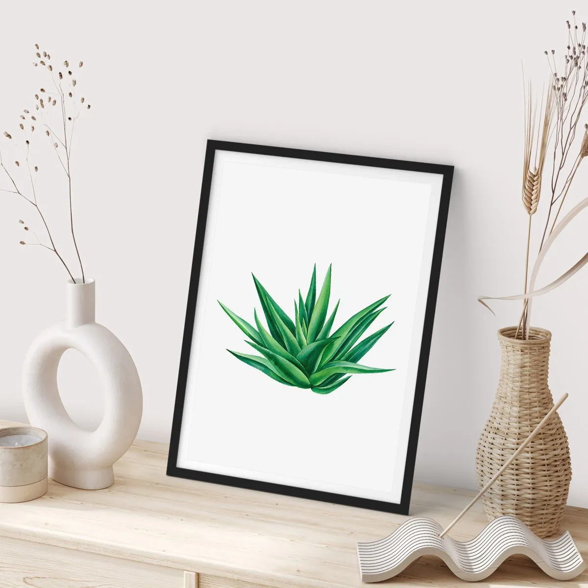 Poster in cornice nera - Verde - forza - vita - 61x91 cm