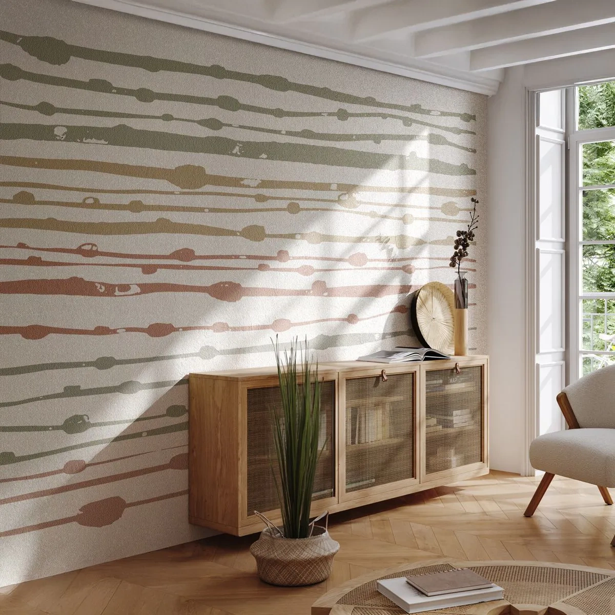 Fotomurali Premium Sand - La notazione musicale dei colori - Minimalismo, Pastello, Pezzo - 500x350 cm