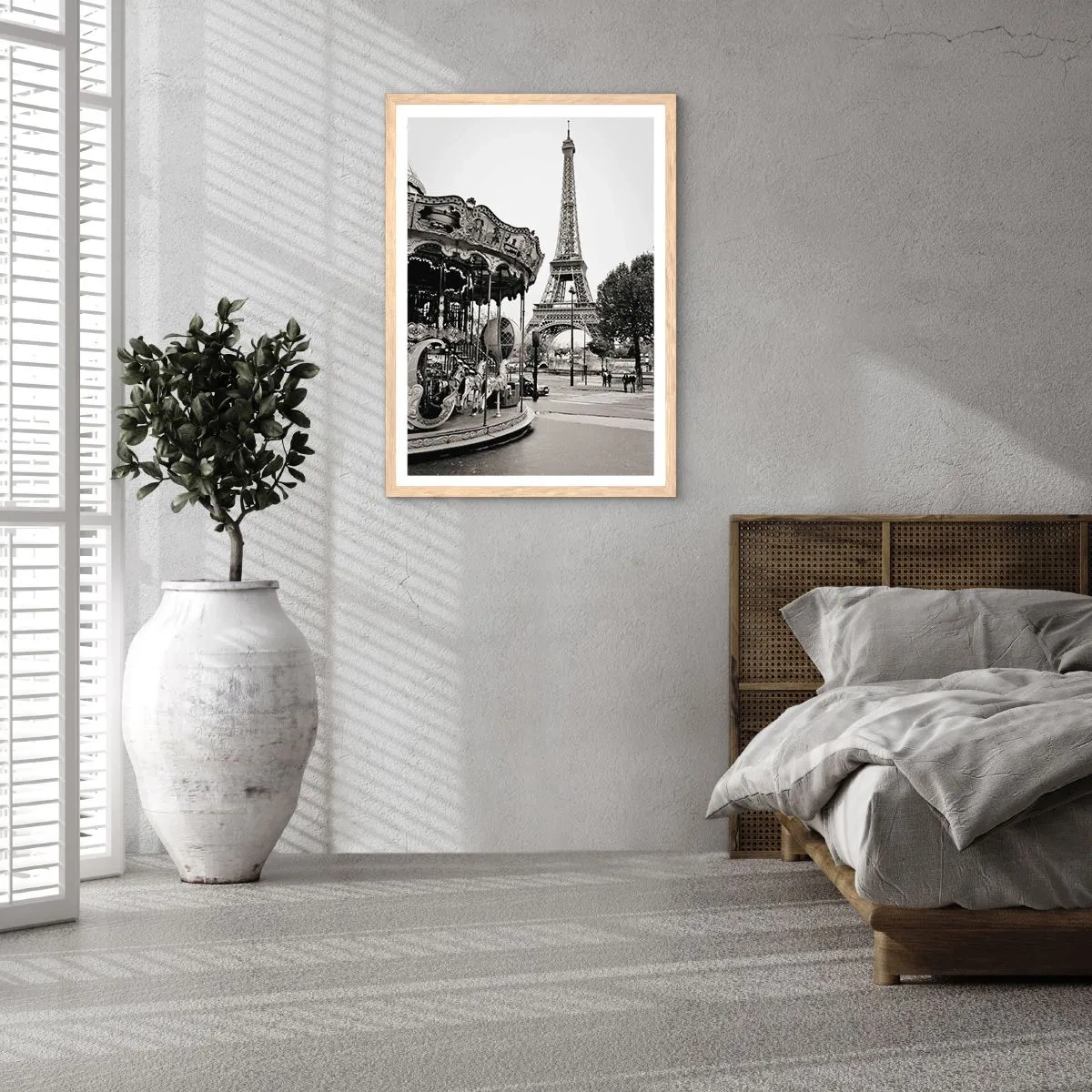 Poster in cornice rovere chiaro - Se divertimento, solo a Parigi - 30x40 cm